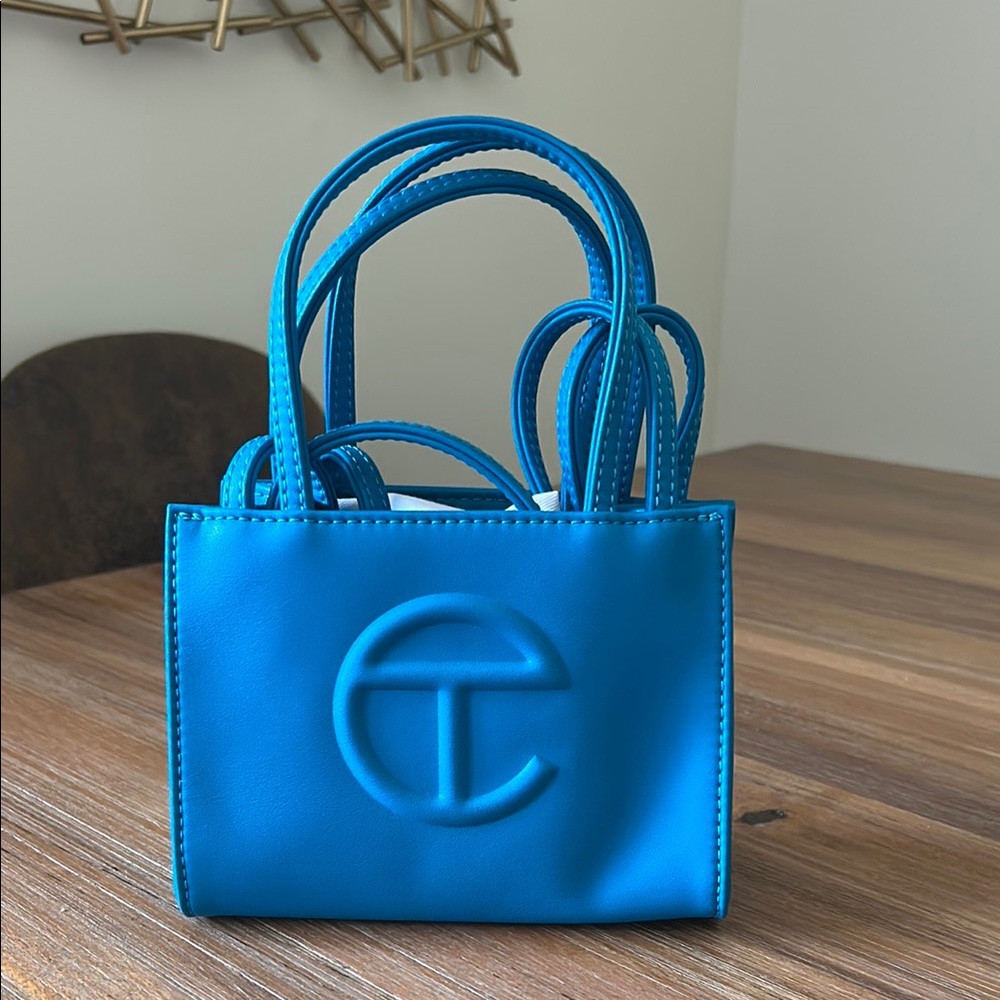 Telfar Blue Mini Bag with Structured Design